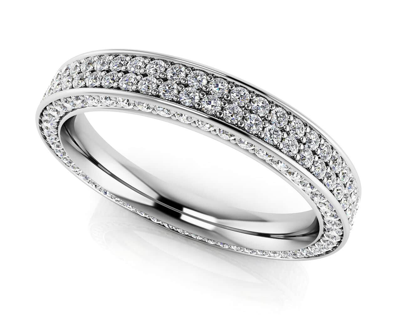 Double Row Prong Set Eternity Band Lab-Grown Diamond with 1.44 ct.(finished) 1mm, 1.3mm