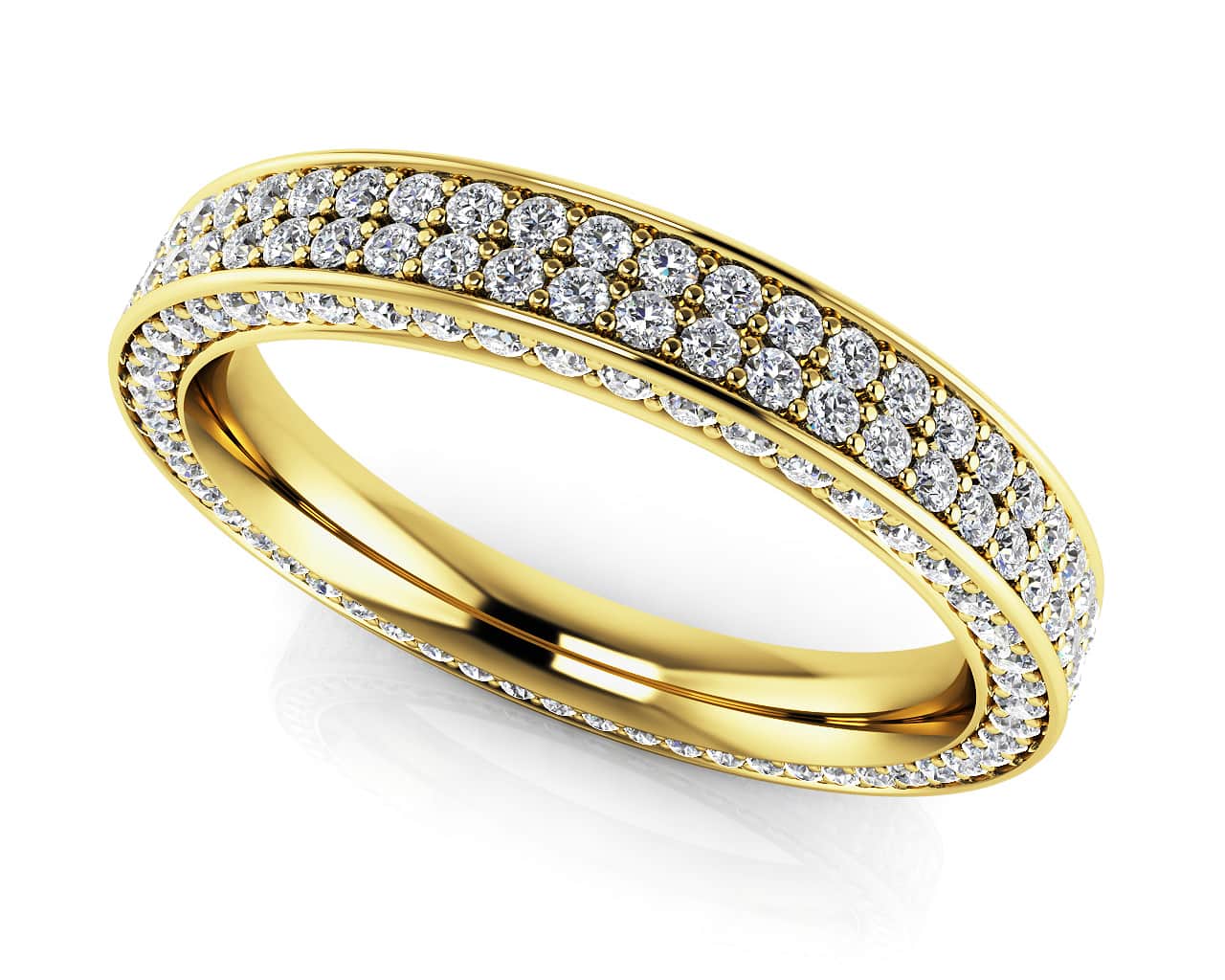 Double Row Prong Set Eternity Band Lab-Grown Diamond with 1.44 ct.(finished) 1mm, 1.3mm - Image 2