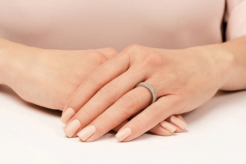 Double Row Prong Set Eternity Band Lab-Grown Diamond with 1.44 ct.(finished) 1mm, 1.3mm - Image 3