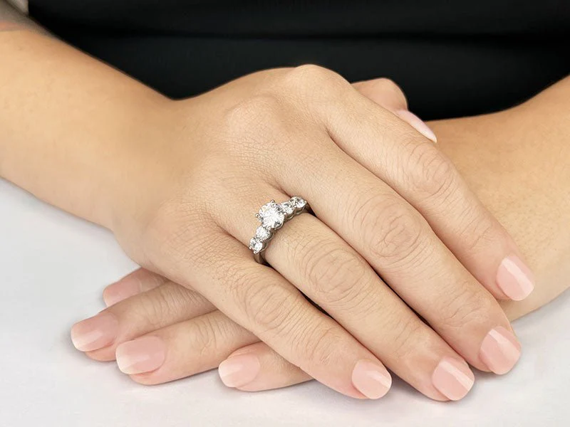 Double Side Stone Diamond Engagement Ring with 2.09 ct. (1.25 ct. center diamond) - Image 3