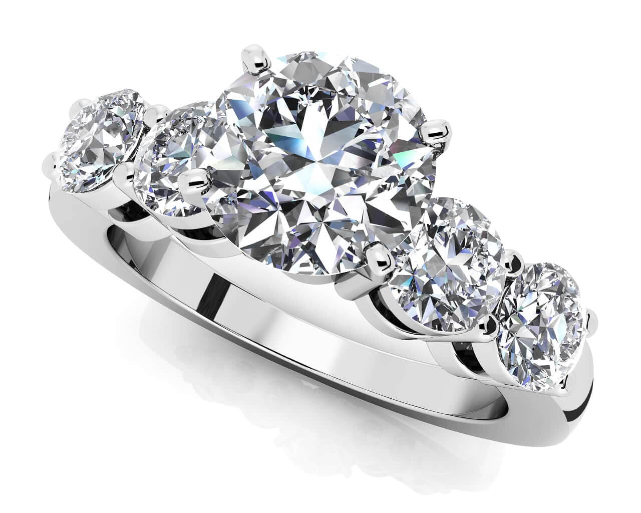 Double Side Stone Lab-Grown Diamond Engagement Ring with 1.84 ct. (1.00 ct. center diamond)