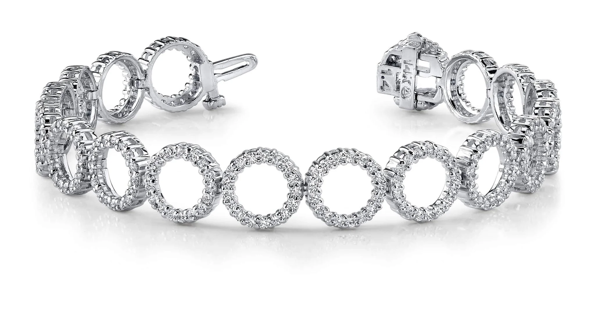 Dripping With Diamonds Circle Link Diamond Bracelet with 3.98 ct.(finished) 1.4mm - Image 4