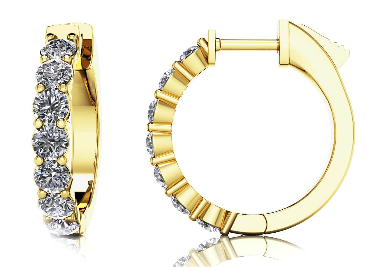 Elegant Lab-Grown Diamond Hoop Earrings with 0.84 ct.(finished) 2.5mm - Image 2
