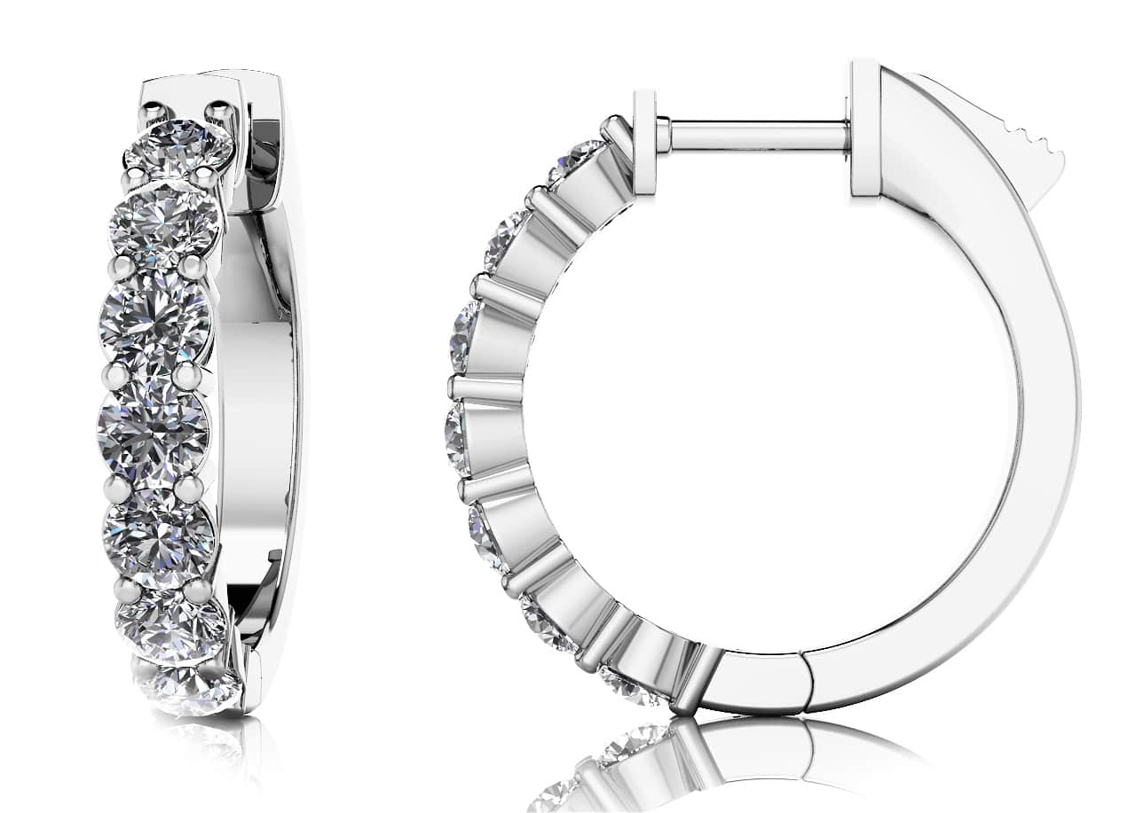 Elegant Lab-Grown Diamond Hoop Earrings with 2.24 ct.(finished) 3.5mm