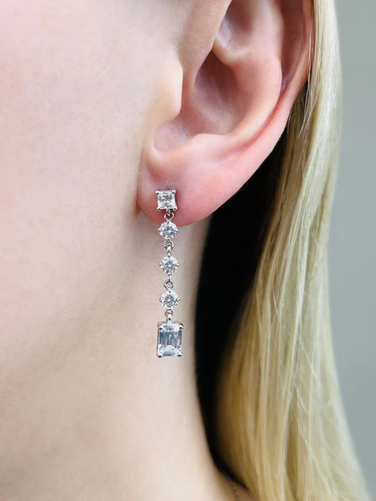 Elegant Multi Shape Lab-Grown Diamond Earrings with 3.80 ct.(finished) 7x5mm, 3.5mm, 3.8mm - Image 3