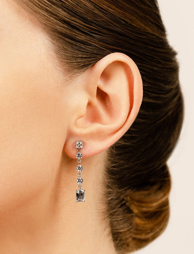 Elegant Multi Shape Lab-Grown Diamond Earrings with 3.80 ct.(finished) 7x5mm, 3.5mm, 3.8mm - Image 4