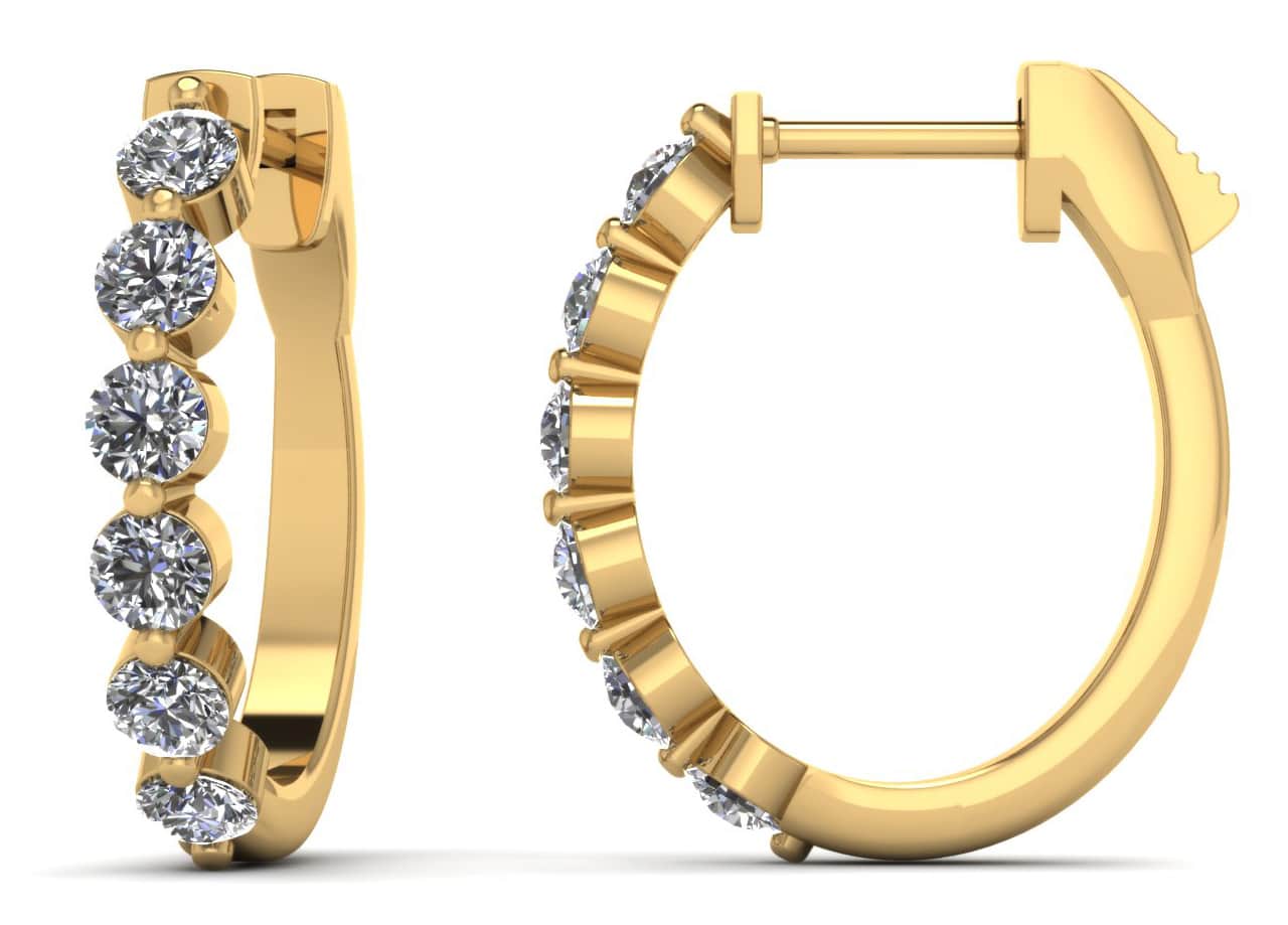 Elegant Oval Hoop Lab-Grown Diamond Earrings with 1.03 ct.(finished) 2.8mm - Image 2