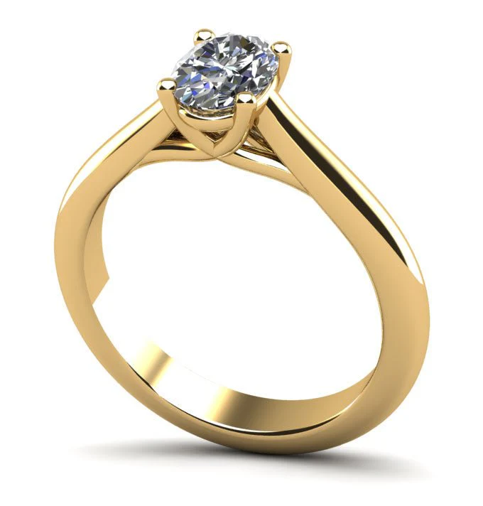 Elegant Oval Lab-Grown Diamond Solitaire Engagement Ring with 1.00 ct.(finished) 7x5.5mm - Image 2