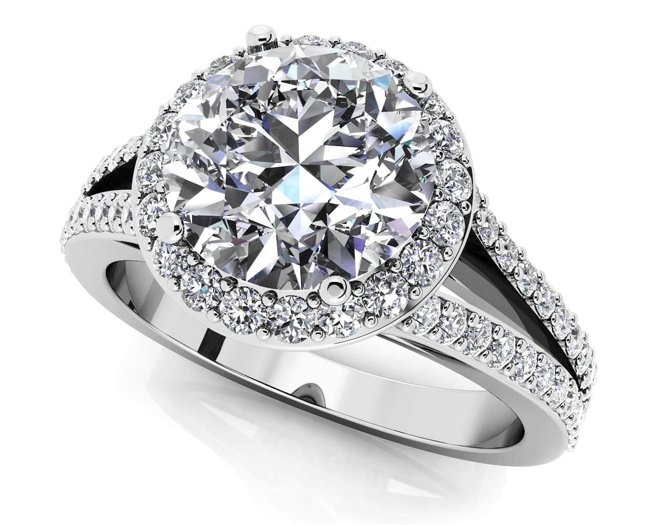 Elegant Split Shank Lab-Grown Diamond Engagement Ring with 0.94 ct. (0.50 ct. center diamond)