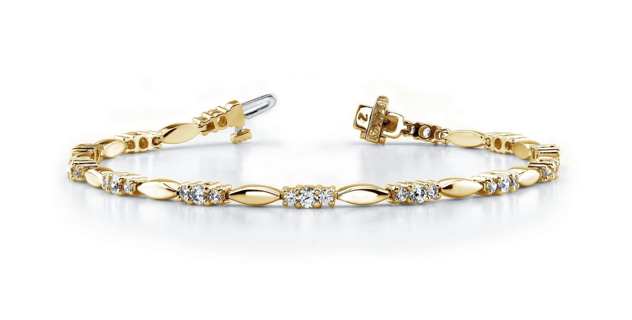 Elliptical Link Diamond Bracelet with 3.08 ct.(finished) 2.5mm, 3.5mm - Image 6