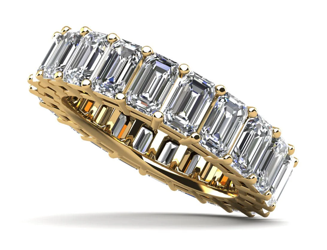 Emerald Cut Classic Diamond Eternity Diamond Ring with 8.80 ct.(finished) 5x3mm - Image 2