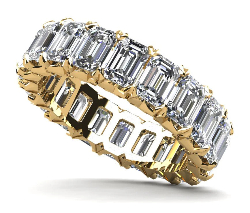 Emerald Cut Crown Diamond Eternity Lab-Grown Diamond Ring with 6.20 ct.(finished) 4.5x3.2mm - Image 2