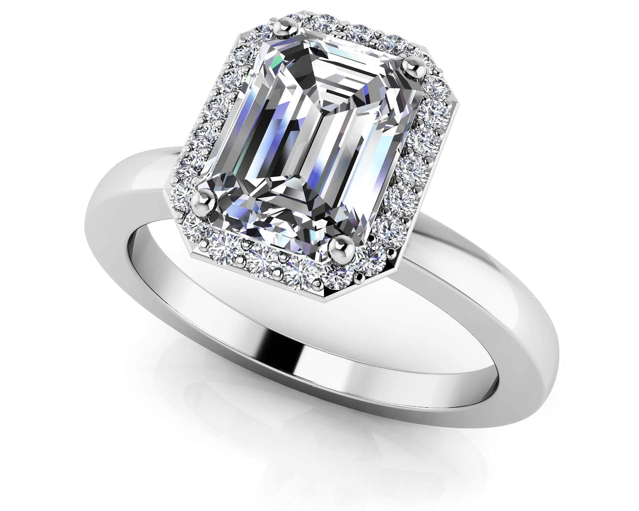 Emerald Cut Diamond Engagement Ring with 0.81 ct. (0.70 ct. center diamond)