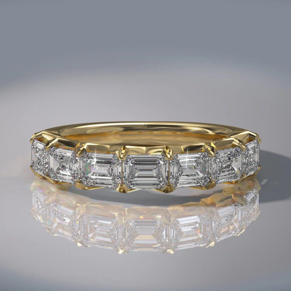 Emerald Cut Dreams Diamond Anniversary Diamond Ring with 1.93 ct.(finished) 4.2x3.1mm - Image 4