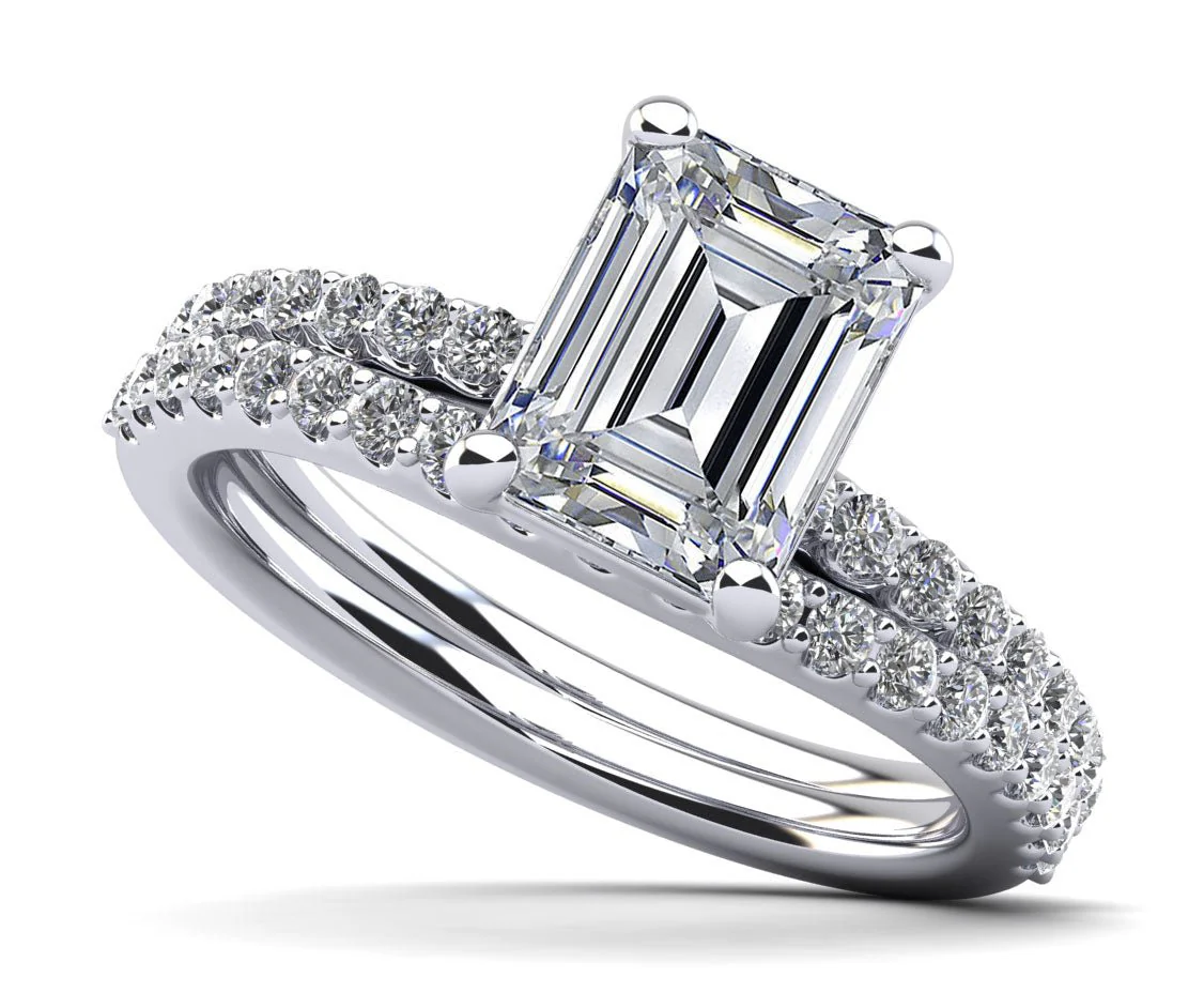 Emerald Dream Lab-Grown Diamond Bridal Set with 1.27 ct. (0.70 ct. center diamond)