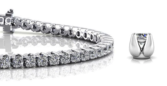 Enchanted Tulip Diamond Tennis Bracelet with 2.31 ct.(finished) 2mm