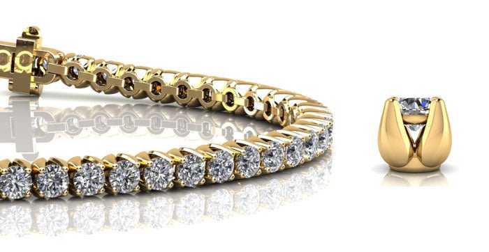 Enchanted Tulip Diamond Tennis Bracelet with 2.31 ct.(finished) 2mm - Image 2