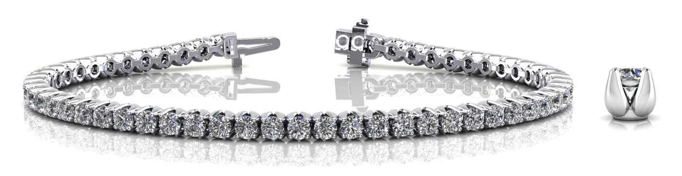 Enchanted Tulip Diamond  Tennis Bracelet with 5.99 ct.(finished) 3mm - Image 4