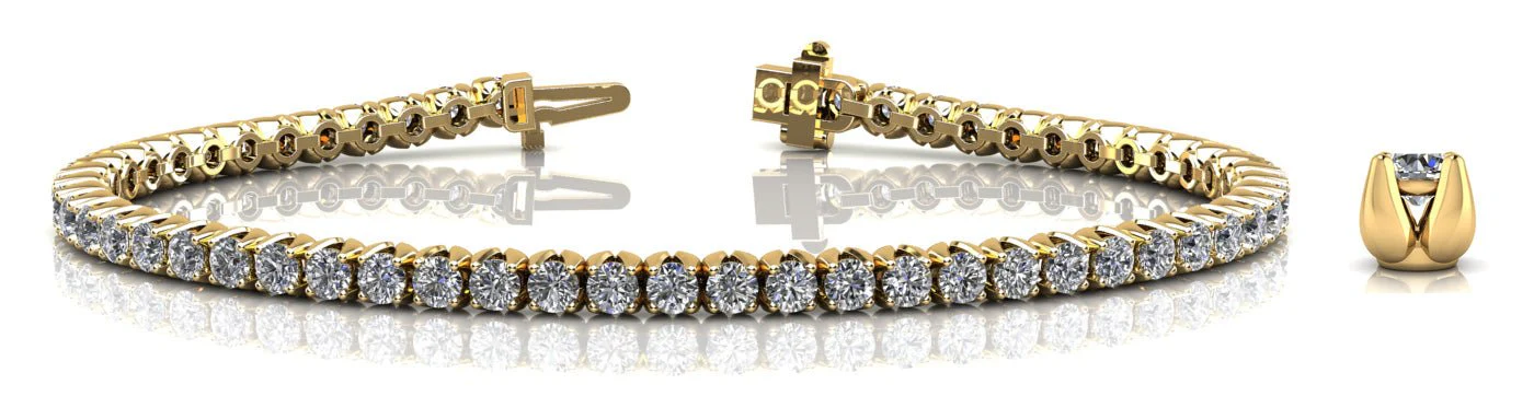 Enchanted Tulip Diamond  Tennis Bracelet with 5.99 ct.(finished) 3mm - Image 5