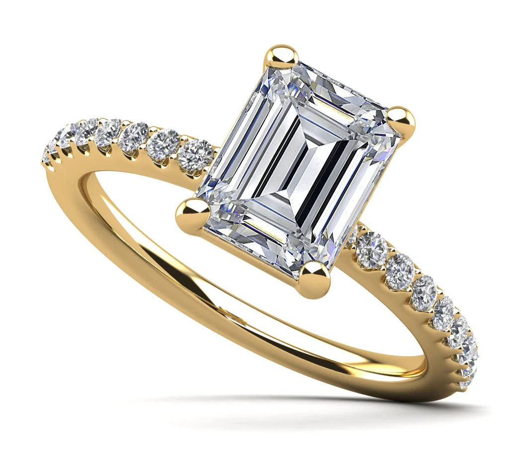 Enchanting Emerald Cut Lab-Grown Diamond Engagement Ring with 1.77 ct. (1.50 ct. center diamond) - Image 2