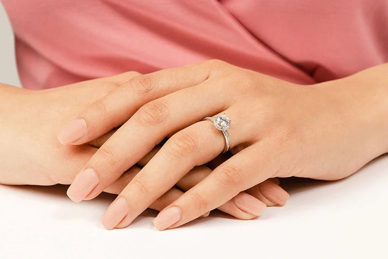 Enchanting Halo Diamond Engagement Wedding Ring Diamond with 0.65 ct. (0.25 ct. center diamond) - Image 4