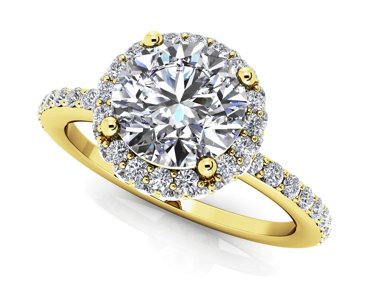 Enchanting Halo Diamond Engagement Wedding Ring Lab-Grown Diamond with 2.02 ct. (1.50 ct. center diamond) - Image 2