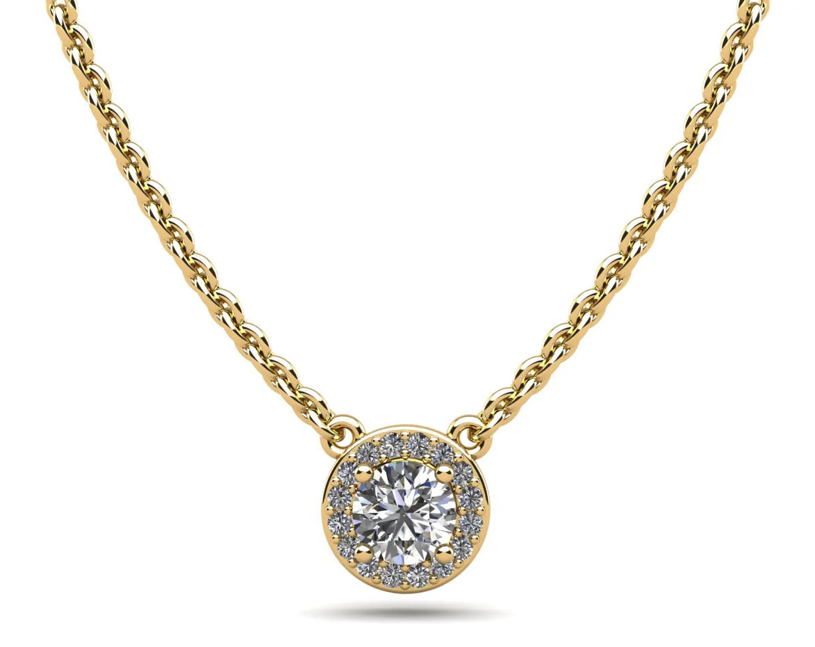 Enchanting Halo Lab-Grown Diamond Pendant with 0.49 ct. (0.41 ct. center diamond) - Image 2