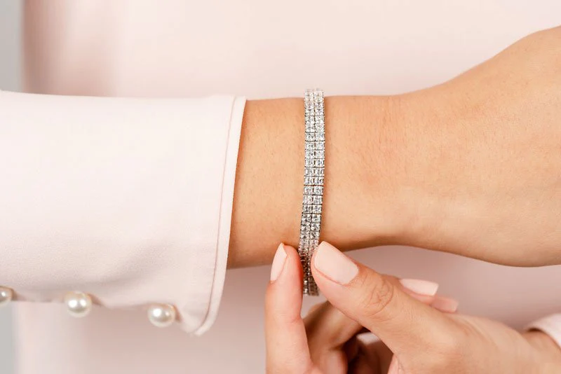 Endless Dreams Princess Cut Tennis Diamond Bracelet with 8.40 ct.(finished) 1.9mm - Image 4