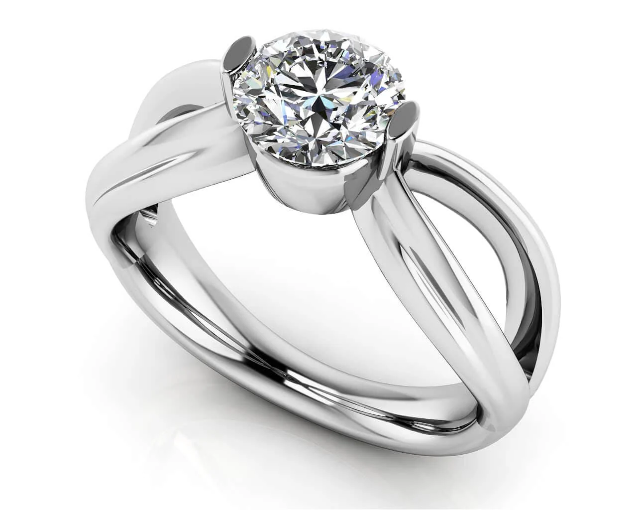 Endless Love Comfort Fit Solitaire Diamond Ring with 0.50 ct.(finished) 5mm