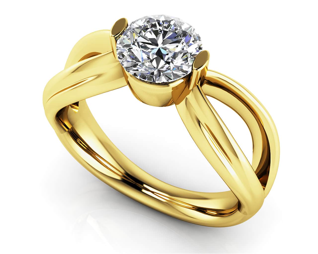Endless Love Comfort Fit Solitaire Diamond Ring with 1.50 ct.(finished) 7.4mm - Image 2