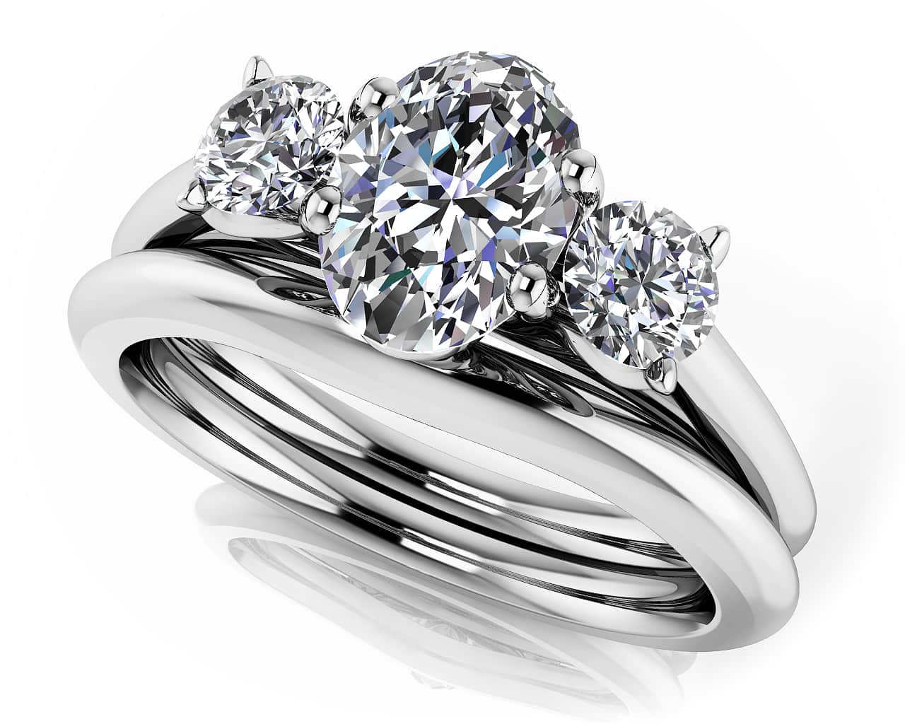 Enduring Love Lab-Grown Diamond Bridal Set with 0.81 ct. (0.60 ct. center diamond)