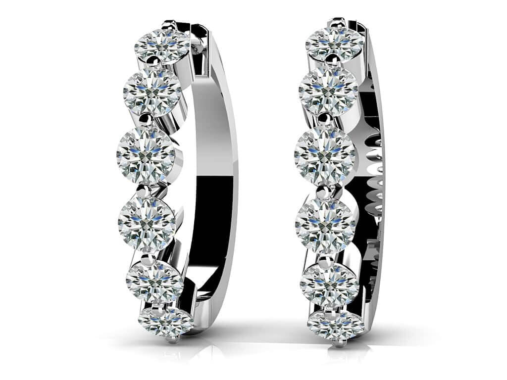 Essential Lab-Grown Diamond Hoop Earrings with 1.44 ct.(finished) 3.2mm