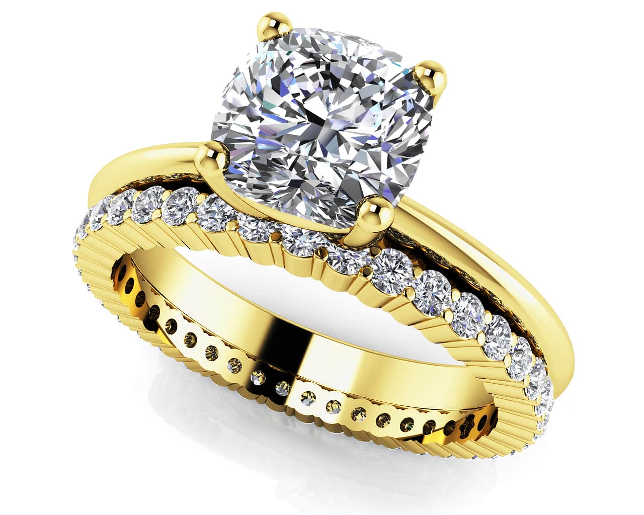 Eternal Light Cushion Solitaire Bridal Set Diamond  with 1.52 ct. (1.00 ct. center diamond) - Image 2