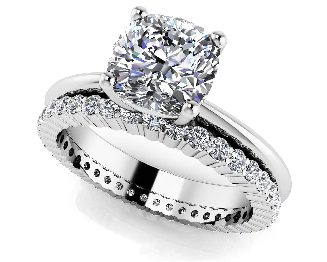 Eternal Light Cushion Solitaire Lab-Grown Diamond Bridal Set with 2.52 ct. (2.00 ct. center diamond)