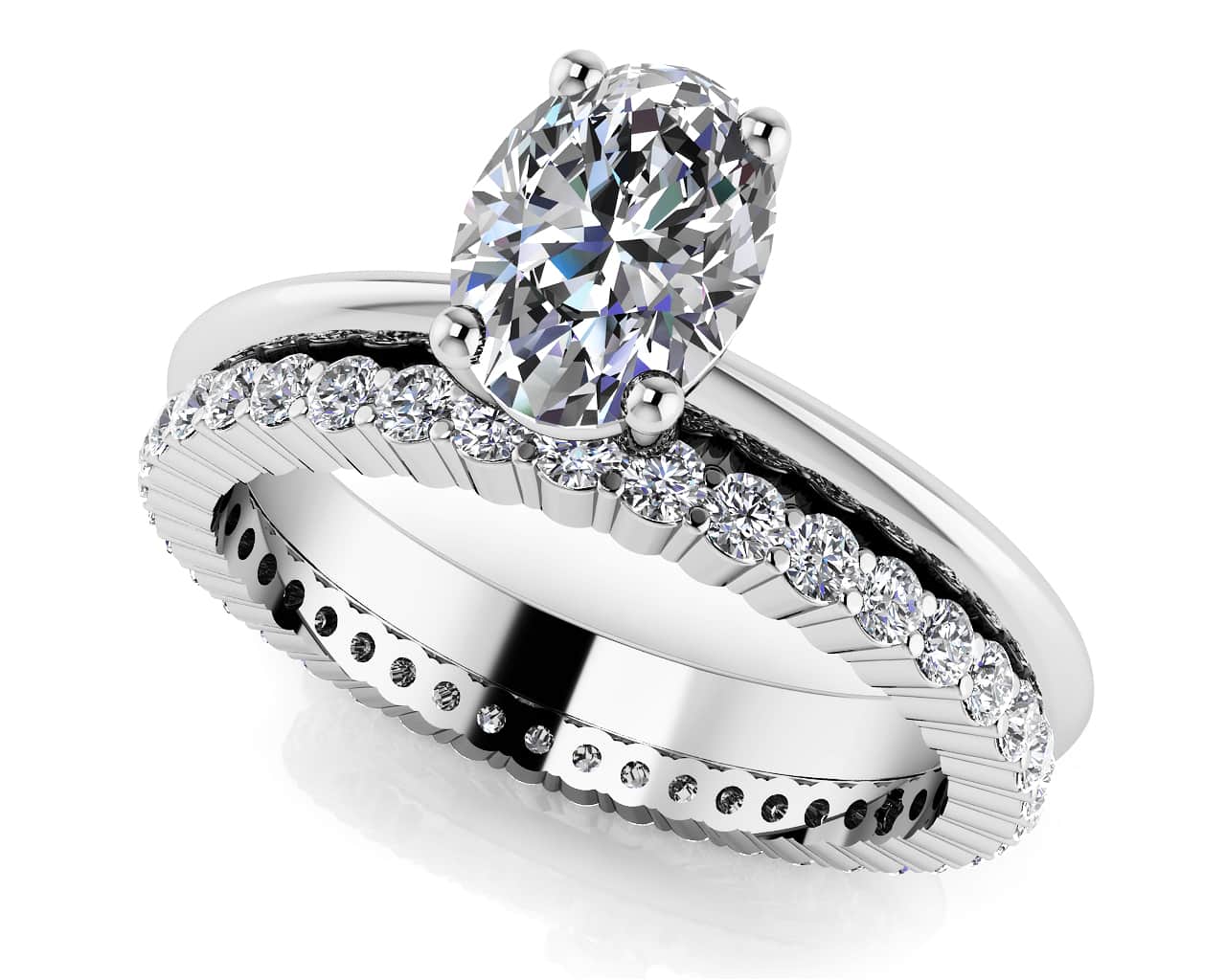 Eternal Light Oval Solitaire Bridal Set Diamond with 1.52 ct. (1.00 ct. center diamond)