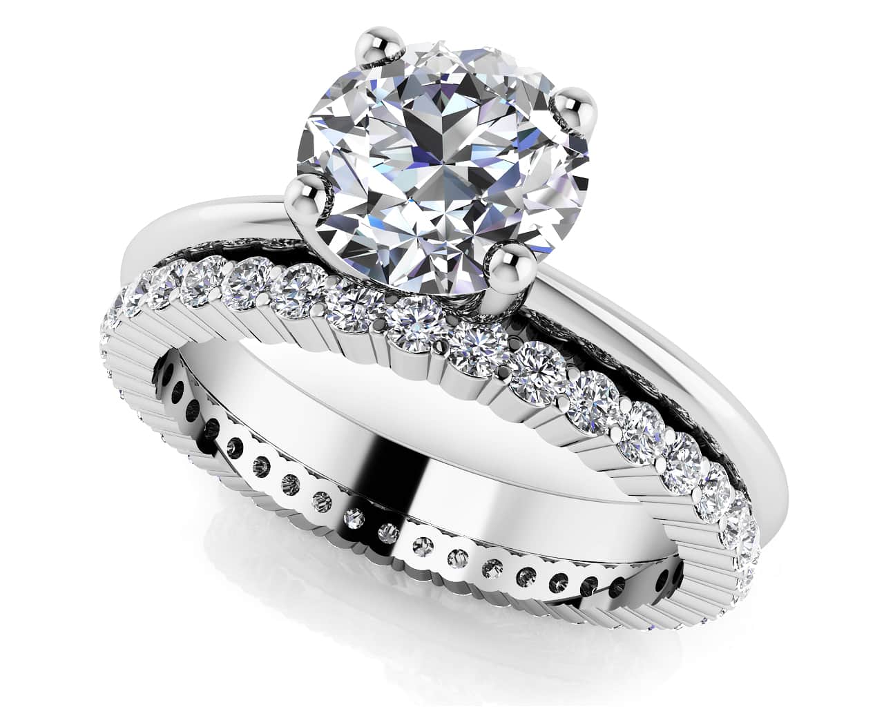 Eternal Light Round Solitaire Lab-Grown Diamond Bridal Set with 2.52 ct. (2.00 ct. center diamond)