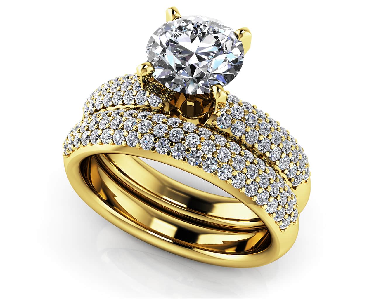 Ever After Four Prong Diamond Bridal Set Diamond with 1.68 ct. (0.75 ct. center diamond) - Image 2