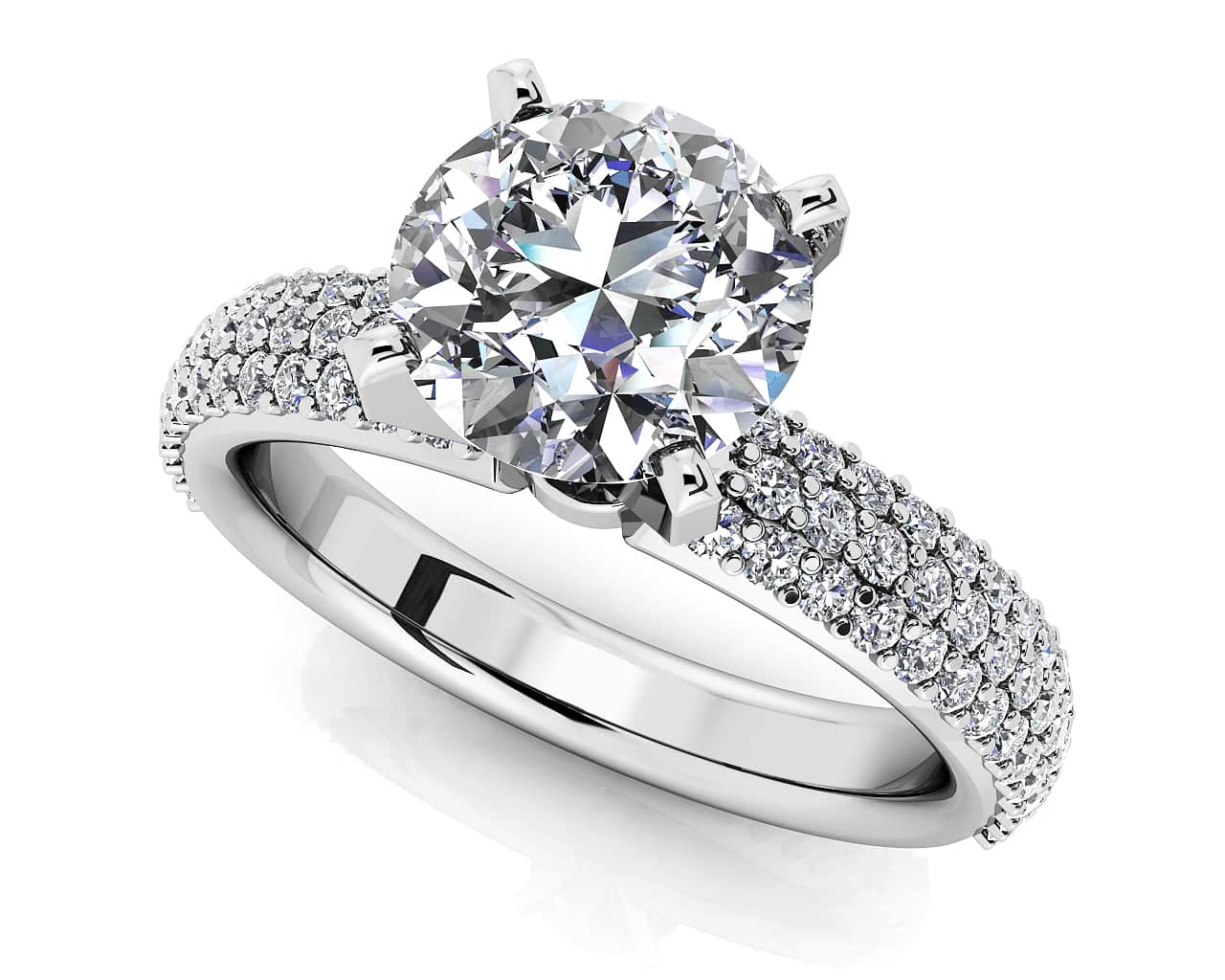 Ever After Four Prong Diamond Engagement Ring with 0.92 ct. (0.50 ct. center diamond)