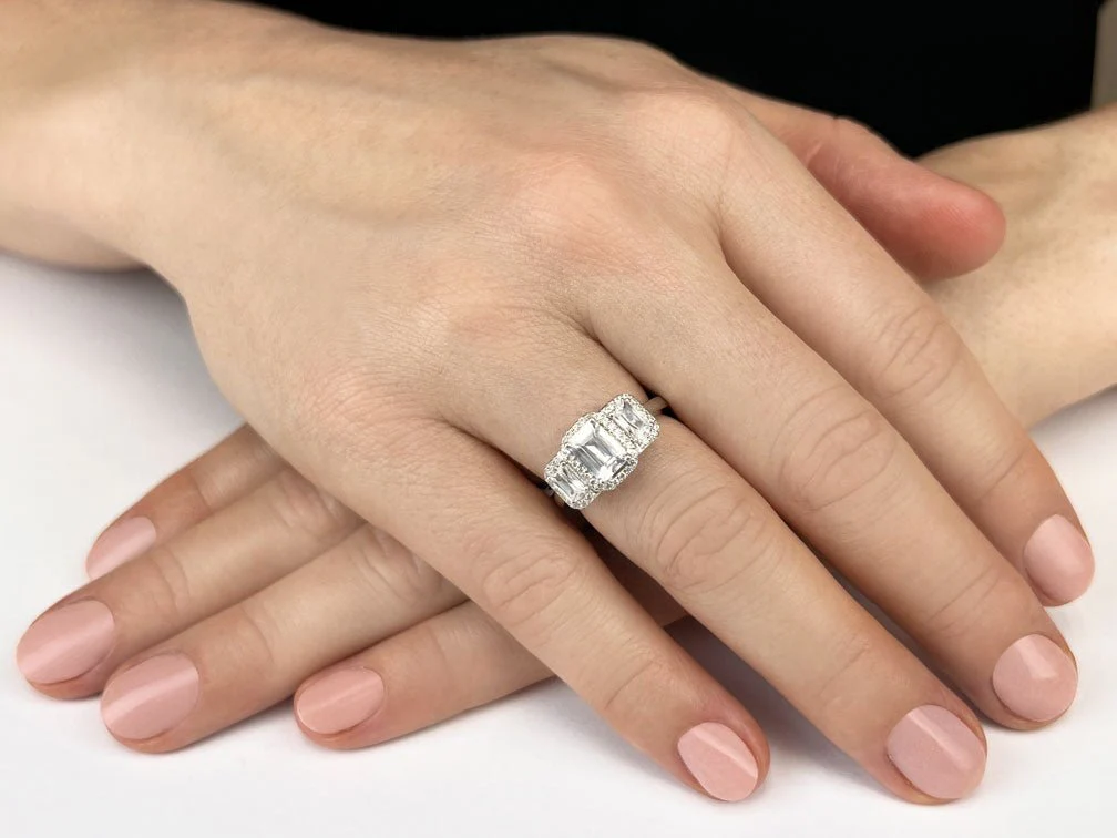Expressive Love Three Stone Lab-Grown Diamond Ring with 1.09 ct. (0.50 ct. center diamond) - Image 3