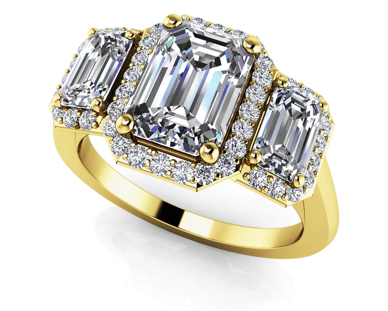 Expressive Love Three Stone Lab-Grown Diamond Ring with 2.76 ct. (1.50 ct. center diamond) - Image 2