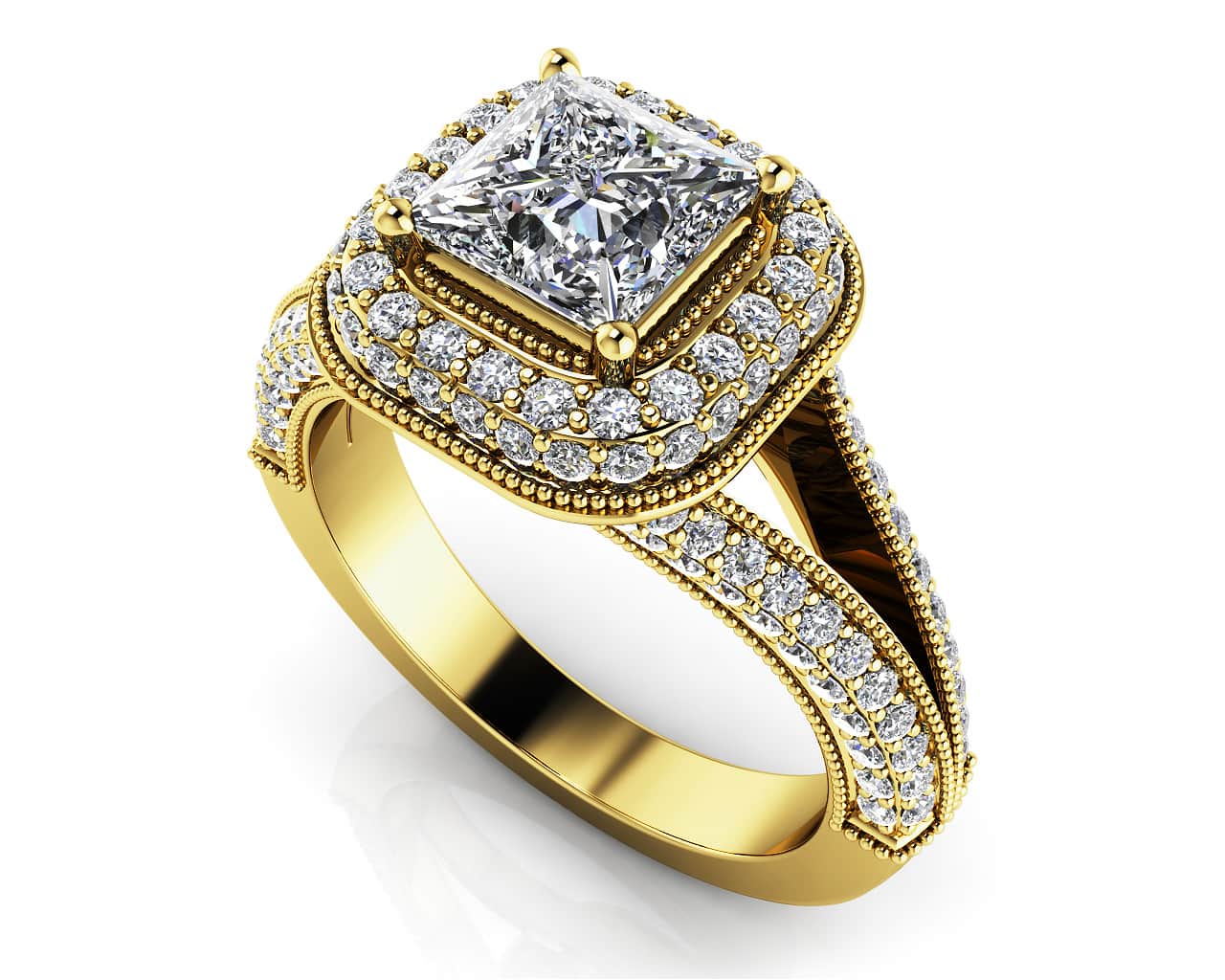 Exquisite Double Halo Lab-Grown Diamond Engagement Ring with 1.71 ct. (1.00 ct. center diamond) - Image 2