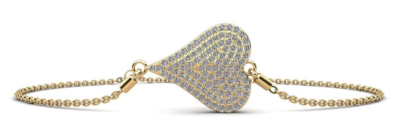 Exquisite Heart Diamond Adjustable Lab-Grown Diamond Bracelet with 0.81 ct.(finished) 1.1mm, 1.2mm - Image 2