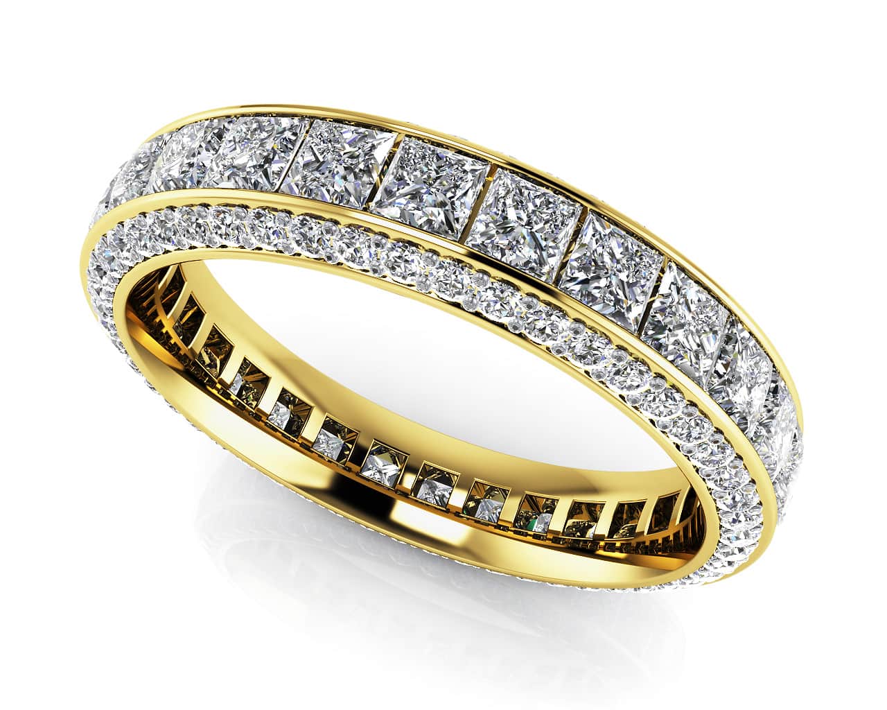 Exquisite Princess And Round Eternity Band Diamond  with 4.12 ct.(finished) 1.1mm, 3mm - Image 2