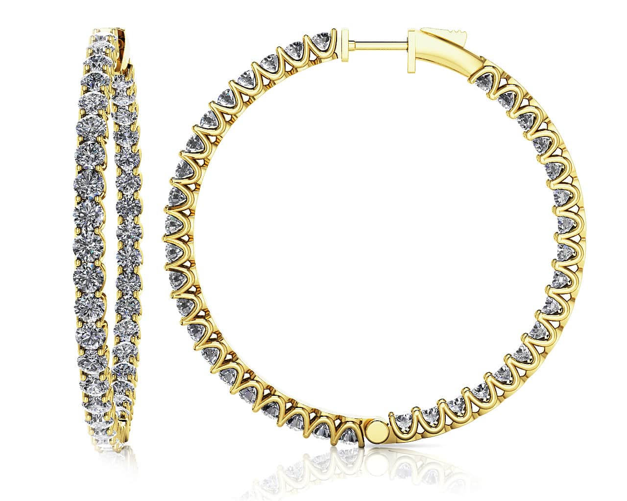 Extra Large Hoop Diamond Lab-Grown Diamond Earrings with 7.98 ct.(finished) 3mm - Image 2