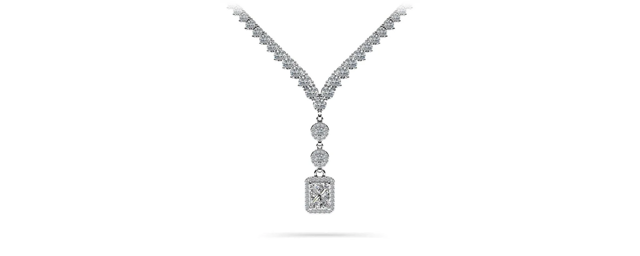 Extravagant Diamond Pendant 3 Prong V Lab-Grown Diamond Necklace with 12.22 ct.(finished)
