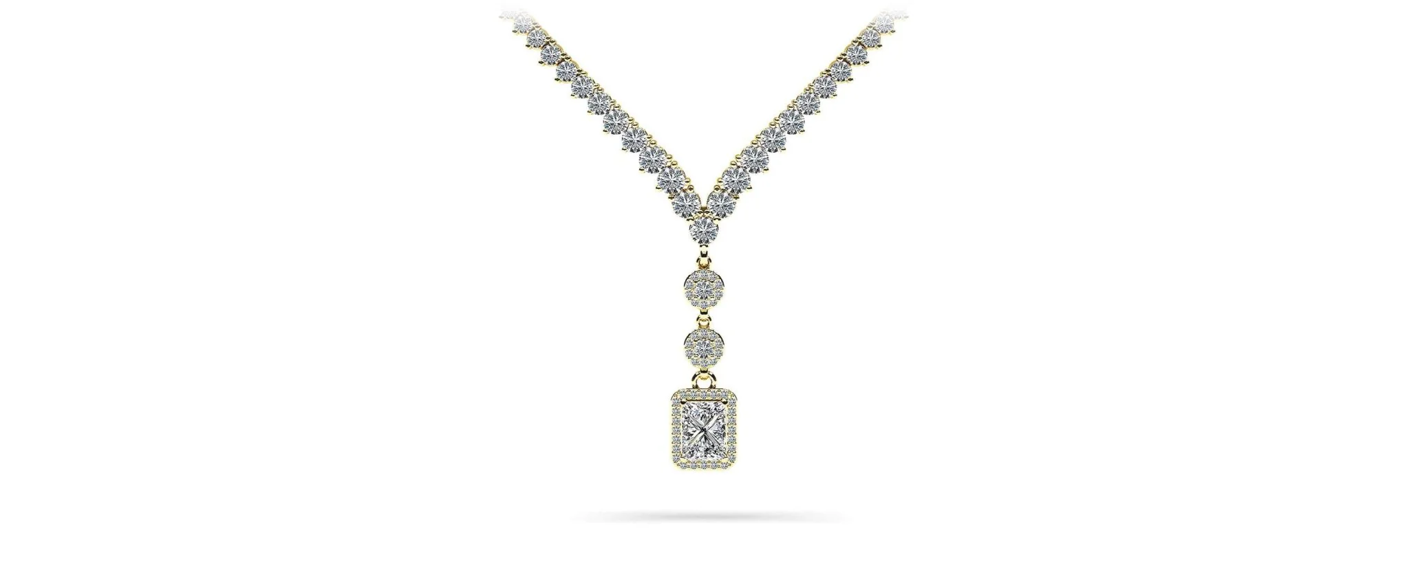 Extravagant Diamond Pendant 3 Prong V Lab-Grown Diamond Necklace with 12.22 ct.(finished) - Image 2