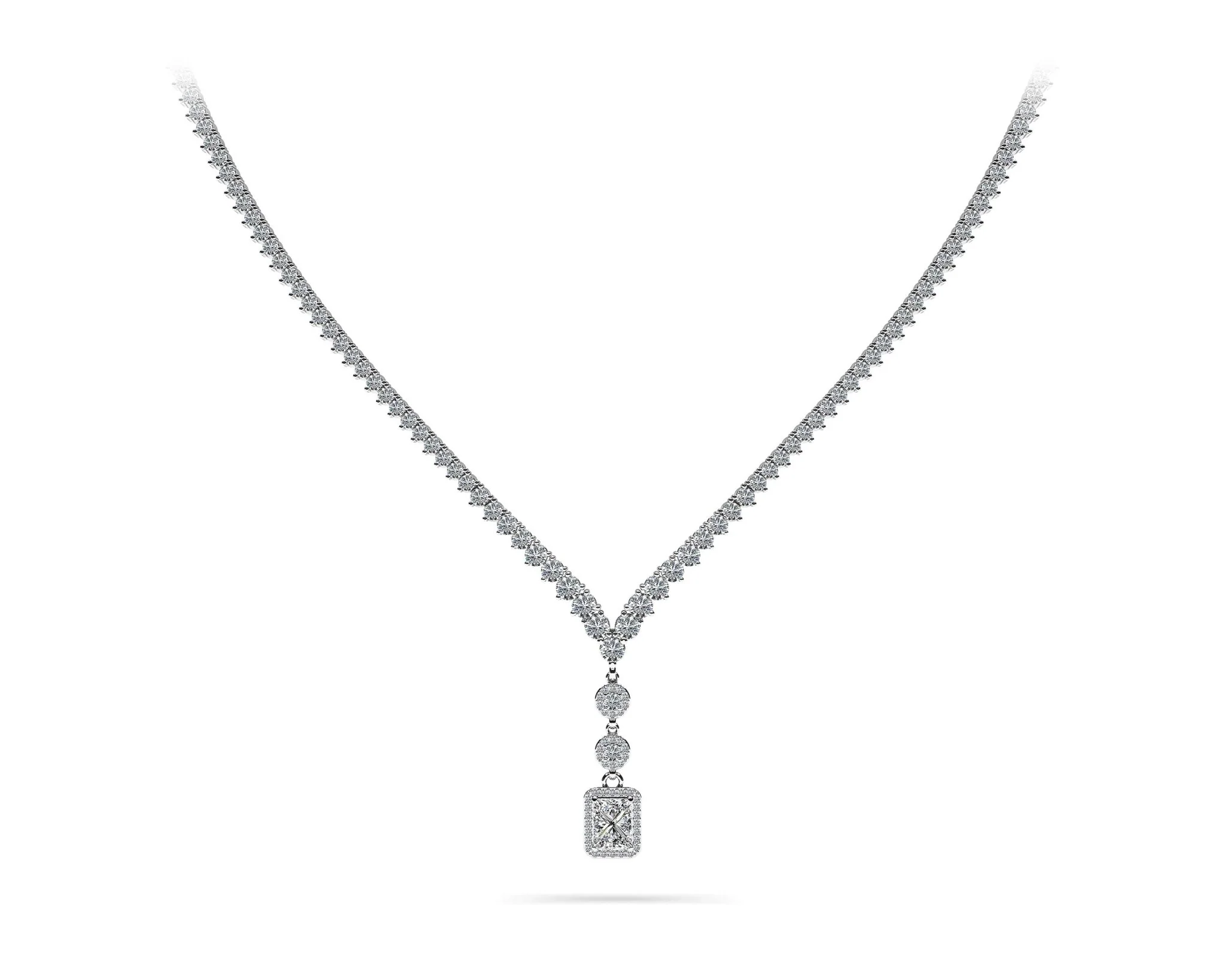 Extravagant Diamond Pendant 3 Prong V Lab-Grown Diamond Necklace with 12.22 ct.(finished) - Image 3