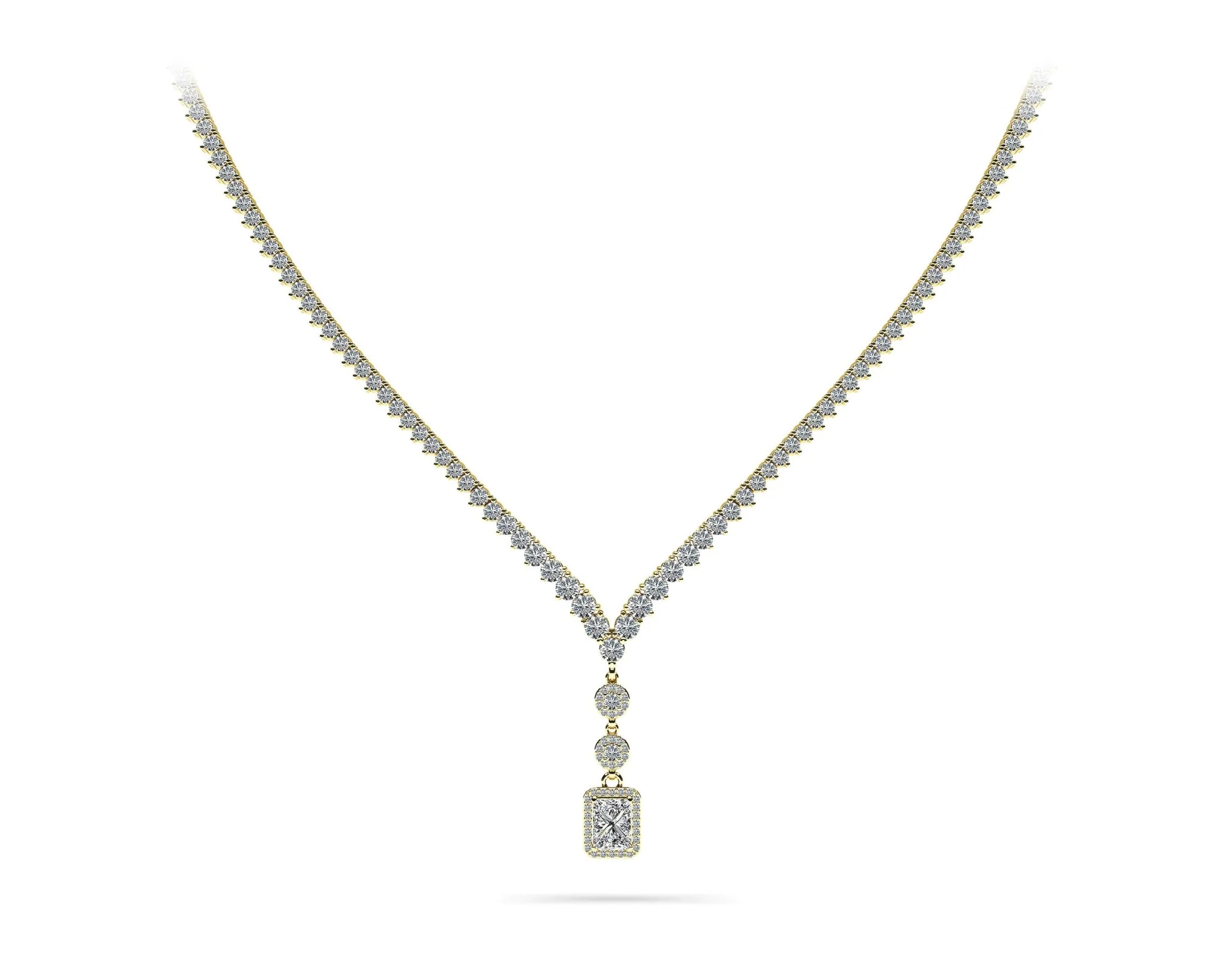 Extravagant Diamond Pendant 3 Prong V Lab-Grown Diamond Necklace with 12.22 ct.(finished) - Image 4
