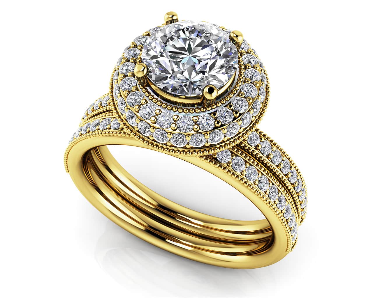 Fall In Love With Vintage Diamond Bridal Set Diamond with 2.71 ct. (2.00 ct. center diamond) - Image 2