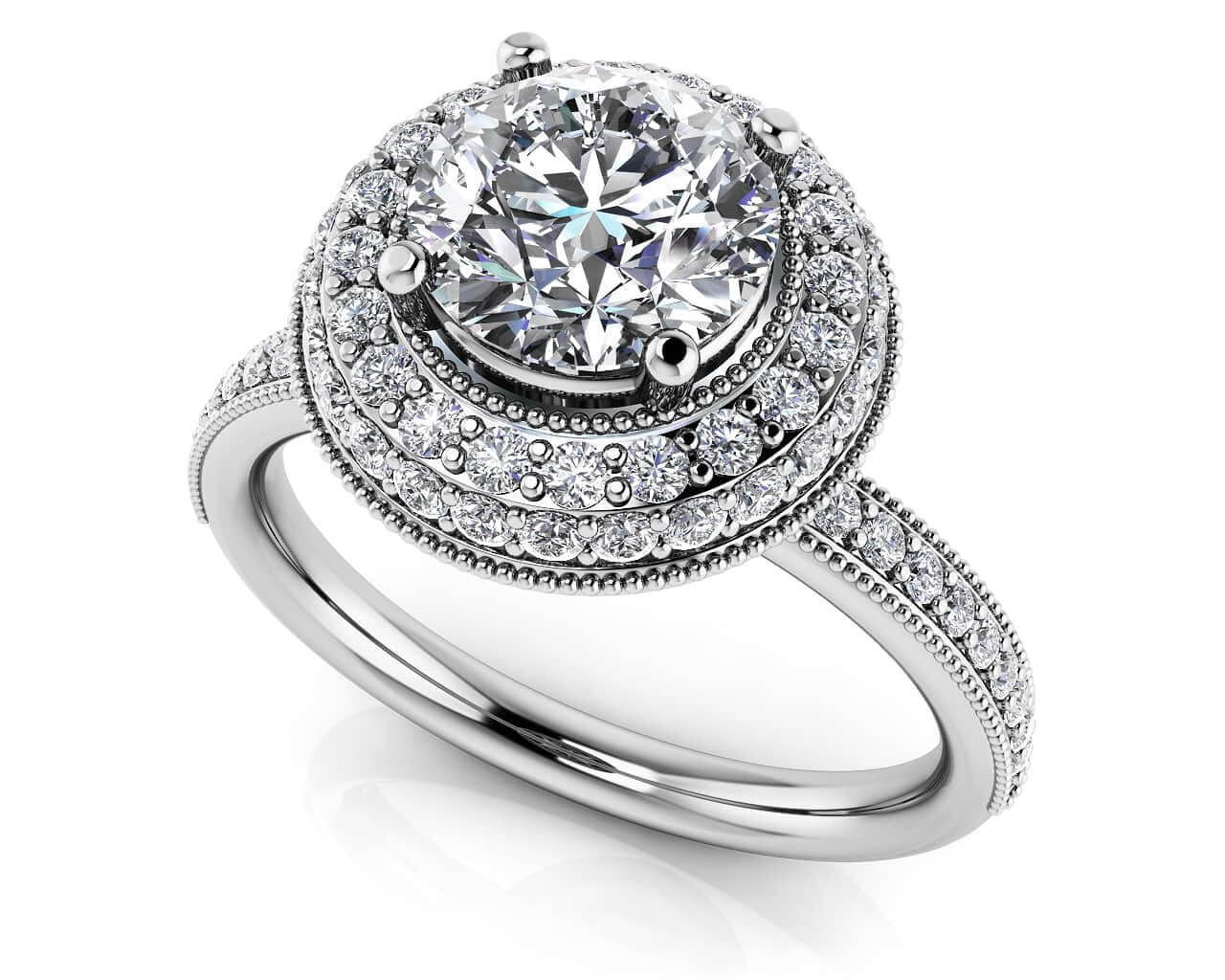 Fall In Love With Vintage Diamond Engagement Ring with 1.20 ct. (0.75 ct. center diamond)